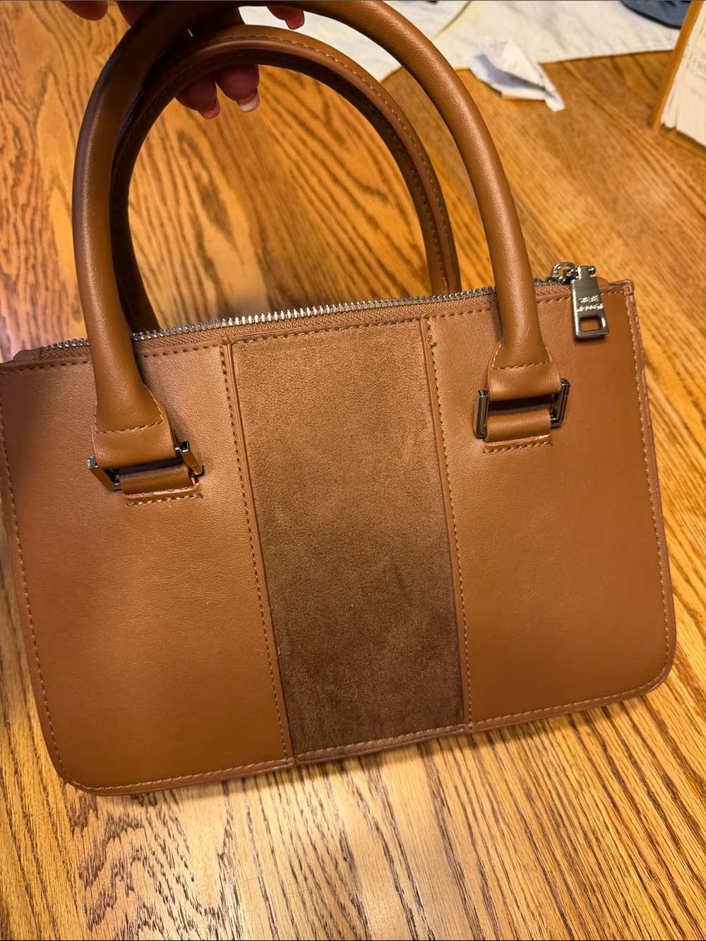 Steve Madden Cognac Leather Mini Satchel